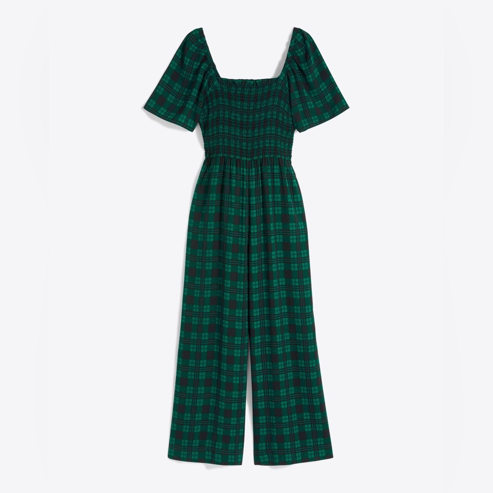 Draper James Green Plaid Jumpsuit